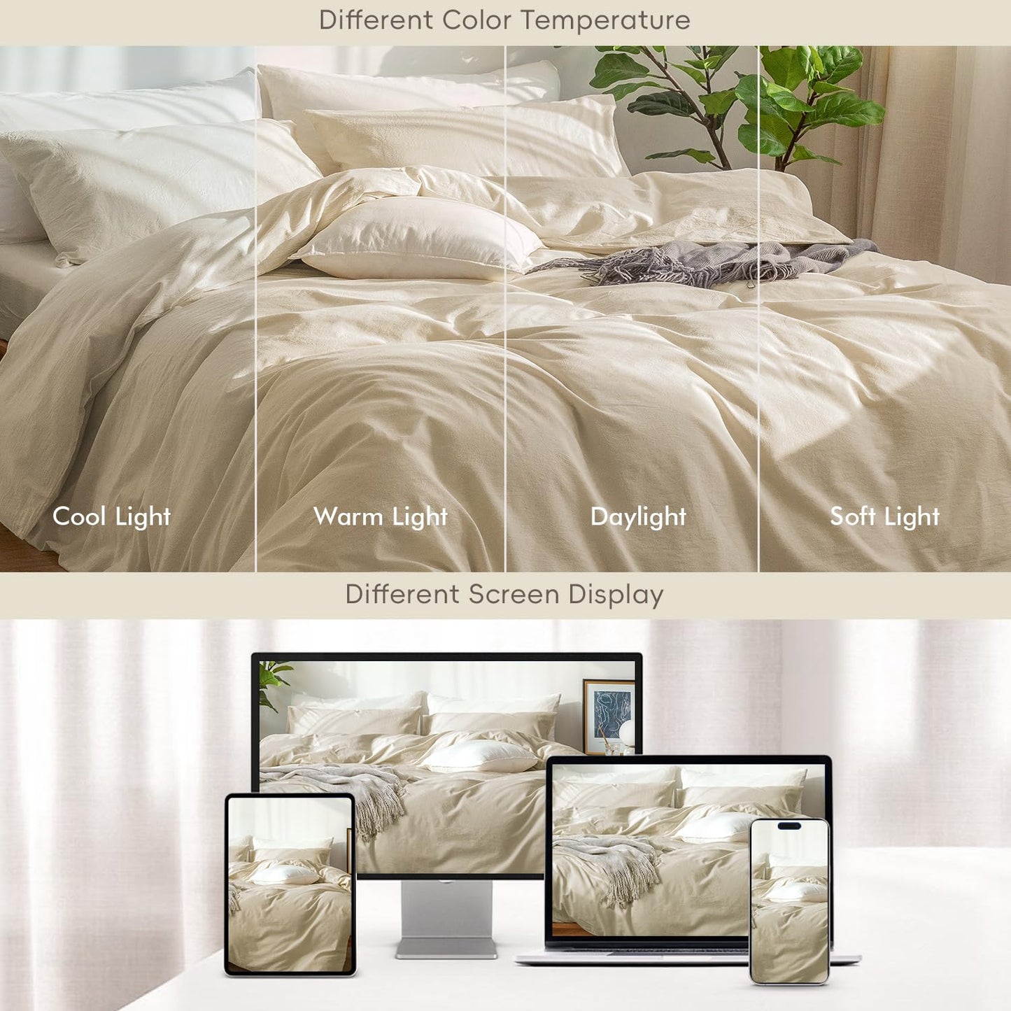 Cloud Solid Duvet Cover Set(Almond milk)