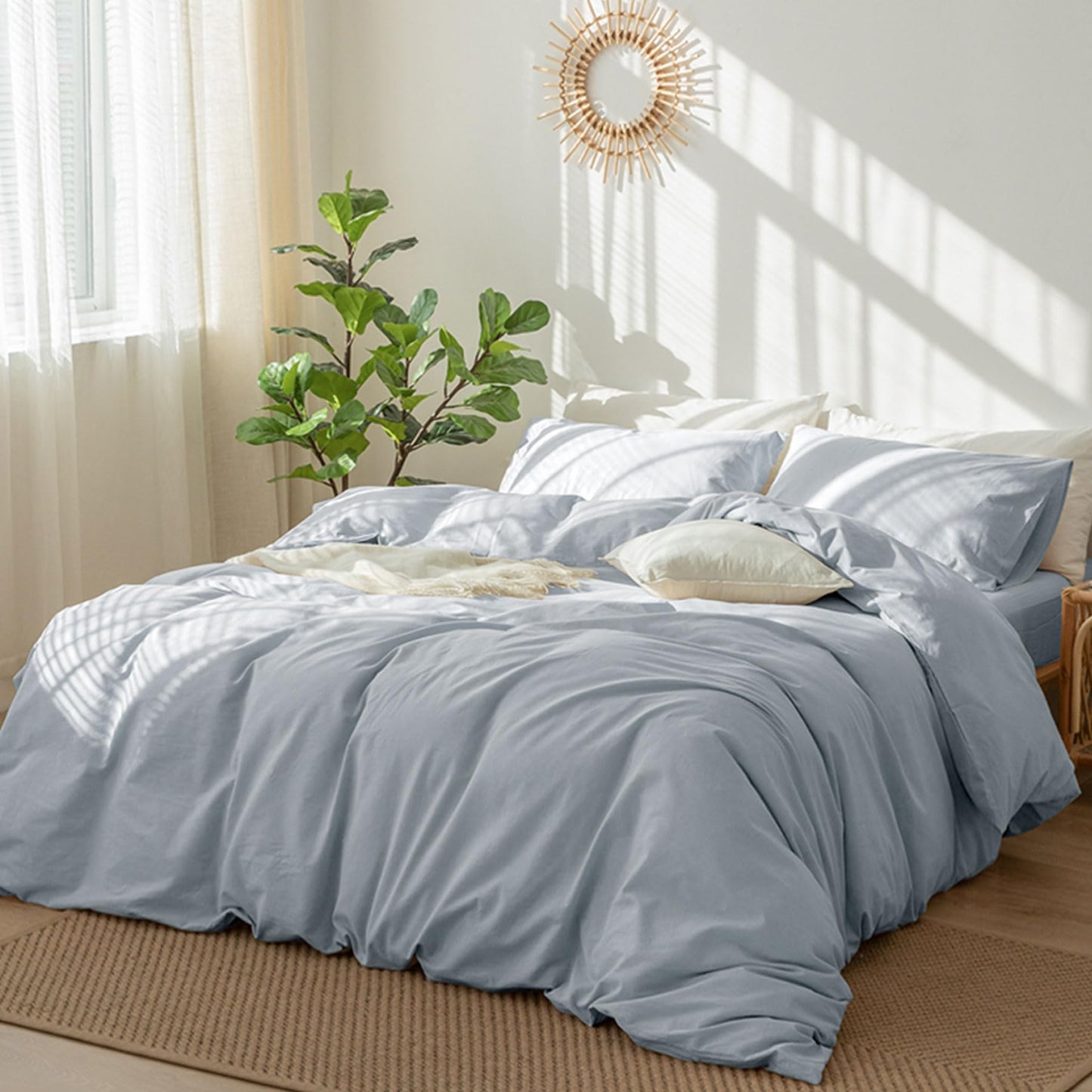 Cloud Solid Duvet Cover Set(Cornflower Blue)