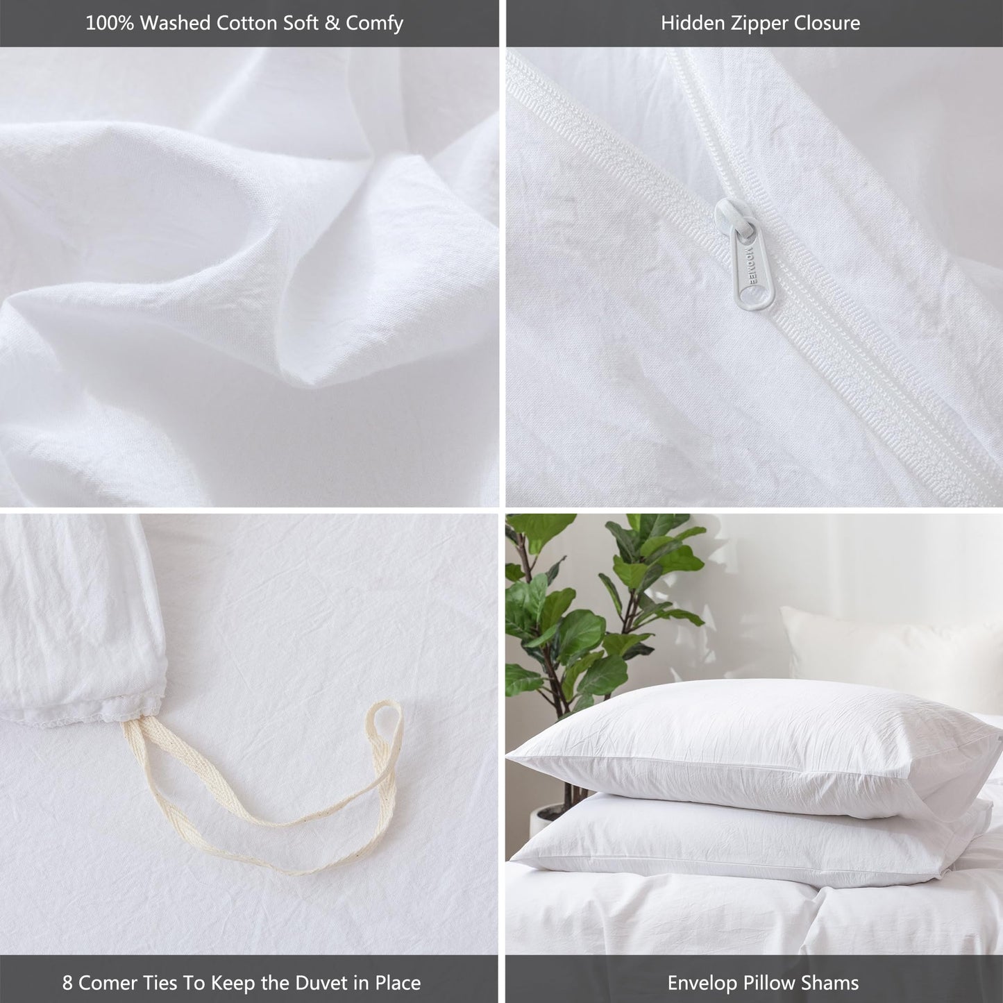 Cloud Solid Duvet Cover Set(Clean White)