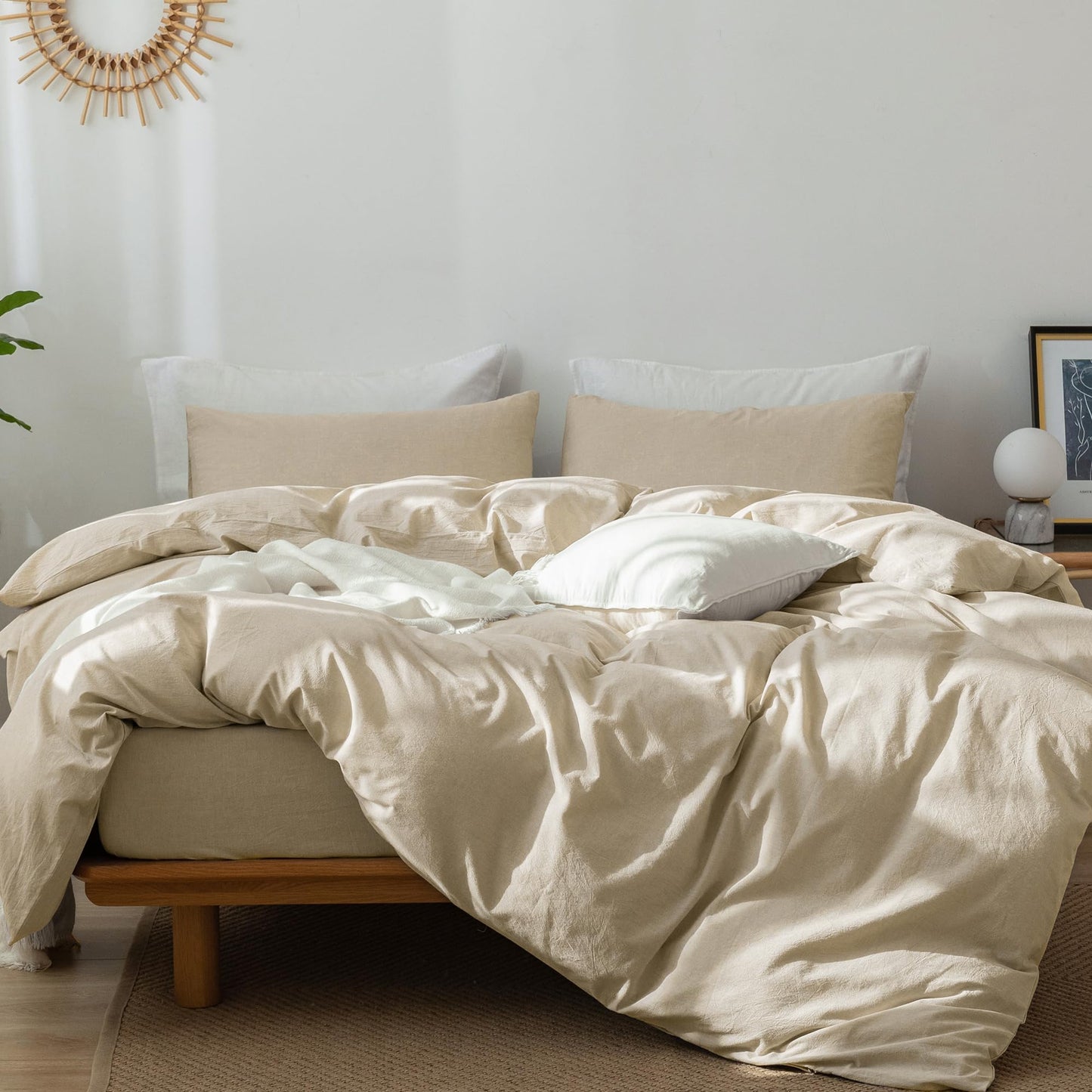 Cloud Solid Duvet Cover Set(Almond milk)