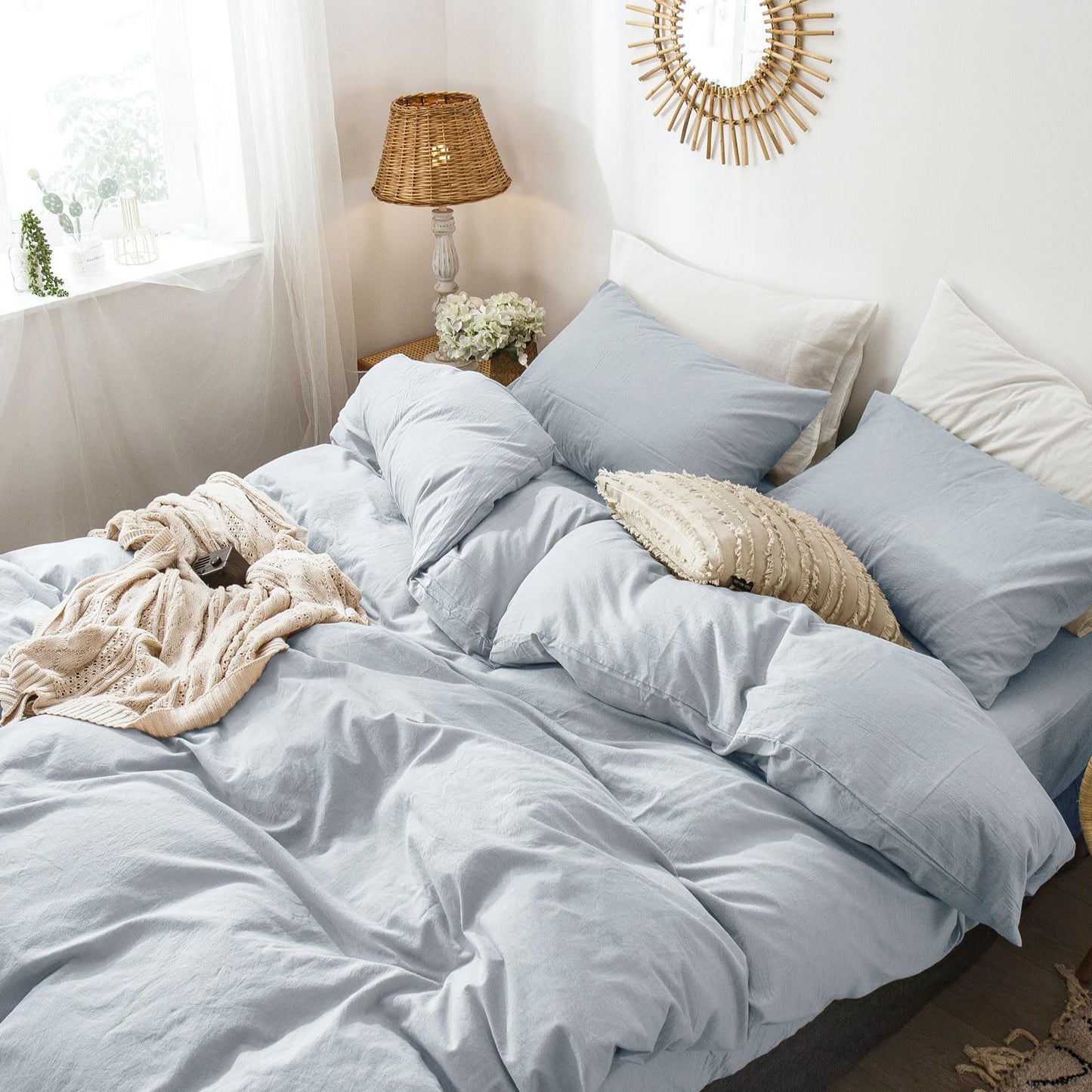 Cloud Solid Duvet Cover Set(Cornflower Blue)