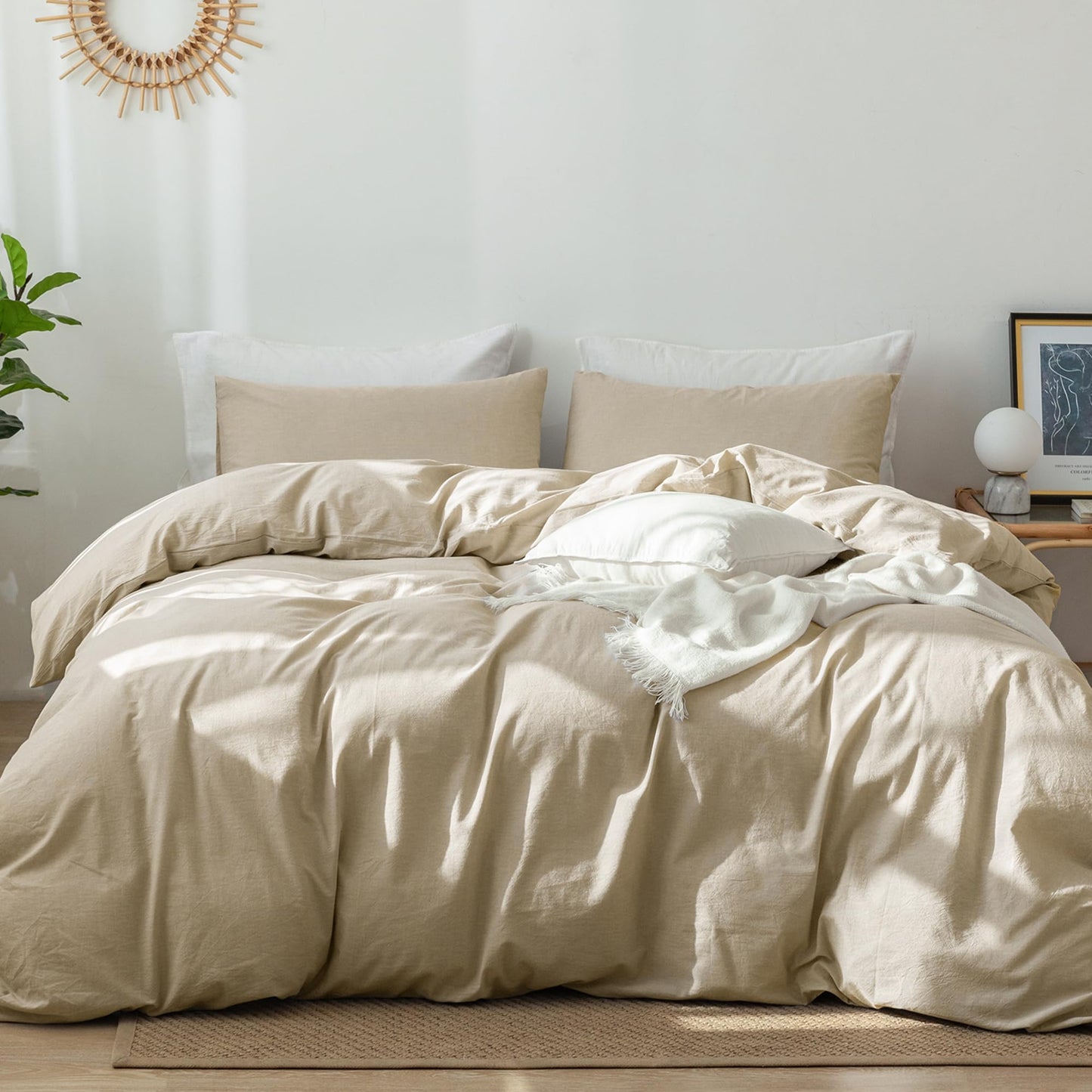 Cloud Solid Duvet Cover Set(Almond milk)