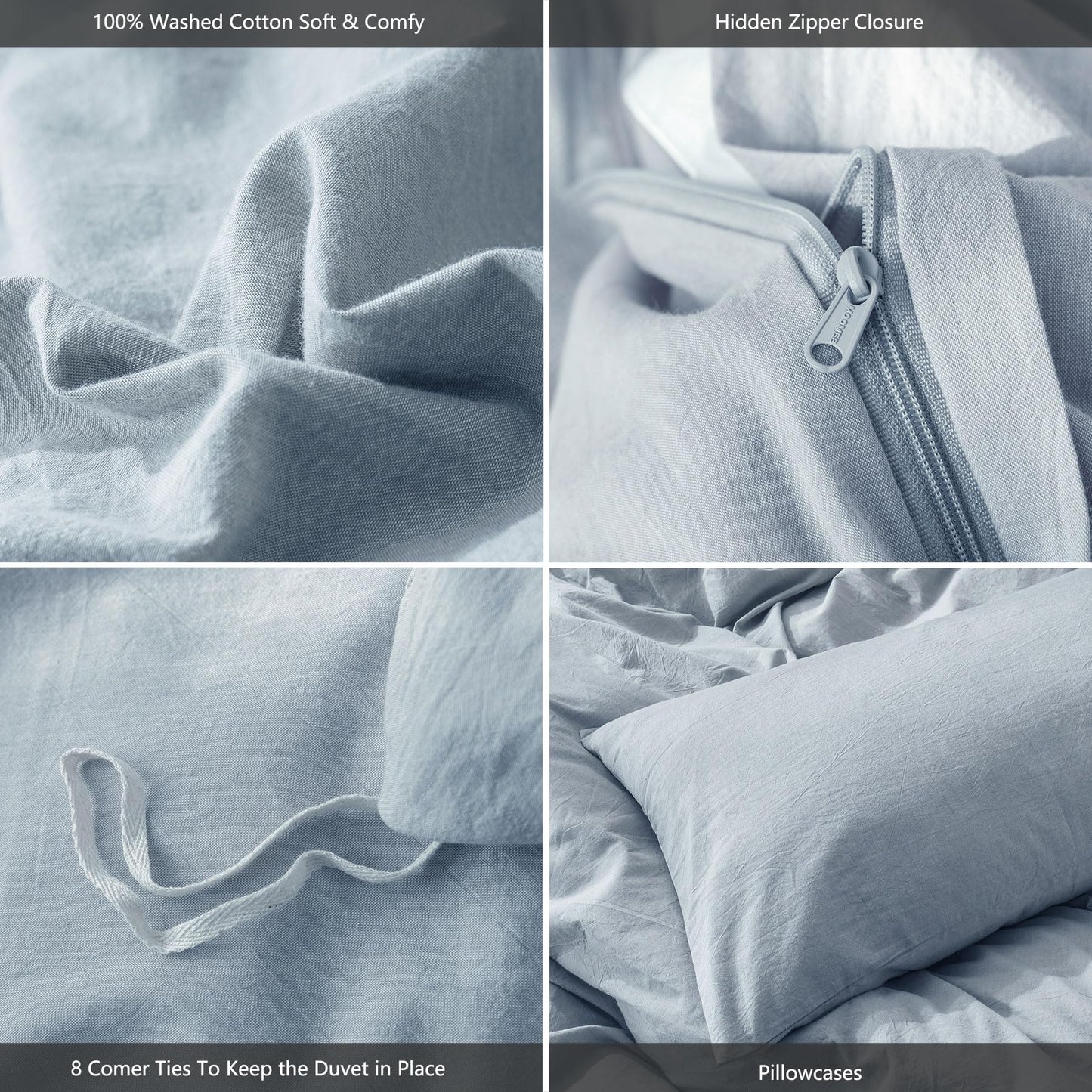 Cloud Solid Duvet Cover Set(Cornflower Blue)