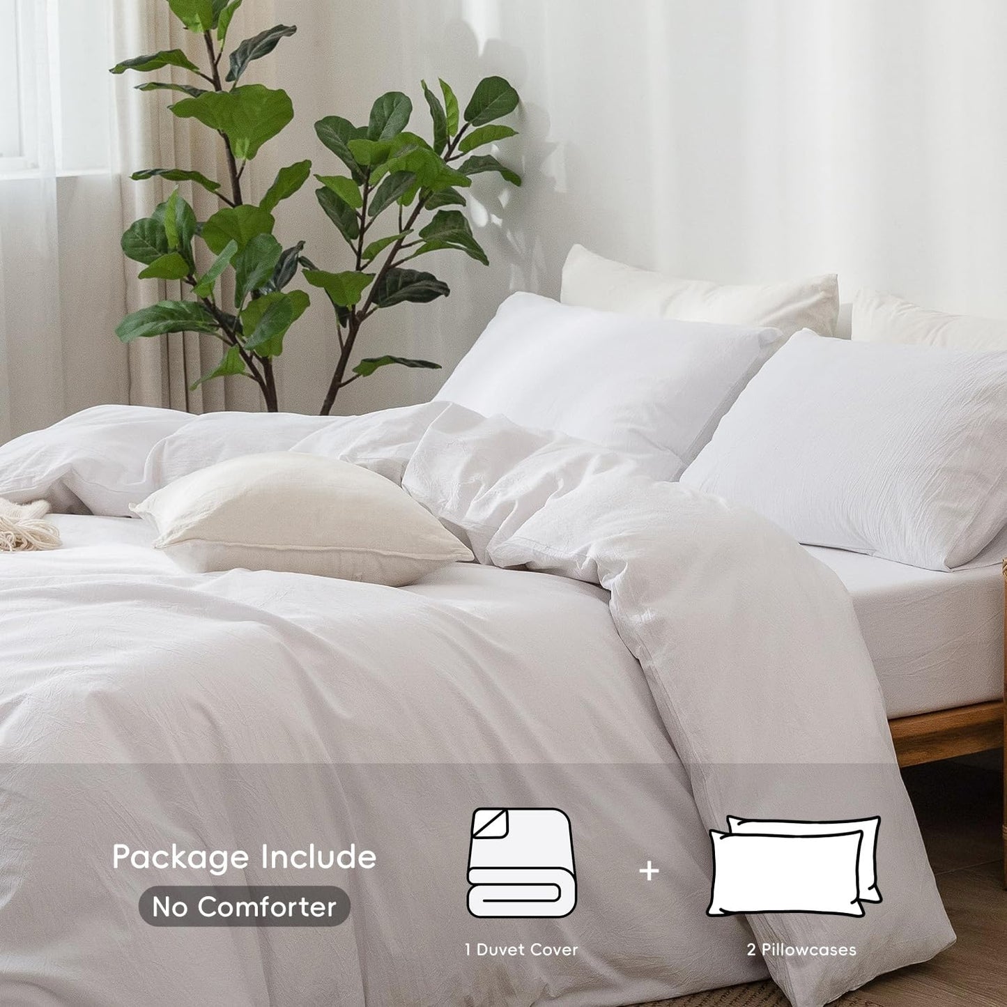 Cloud Solid Duvet Cover Set(Clean White)