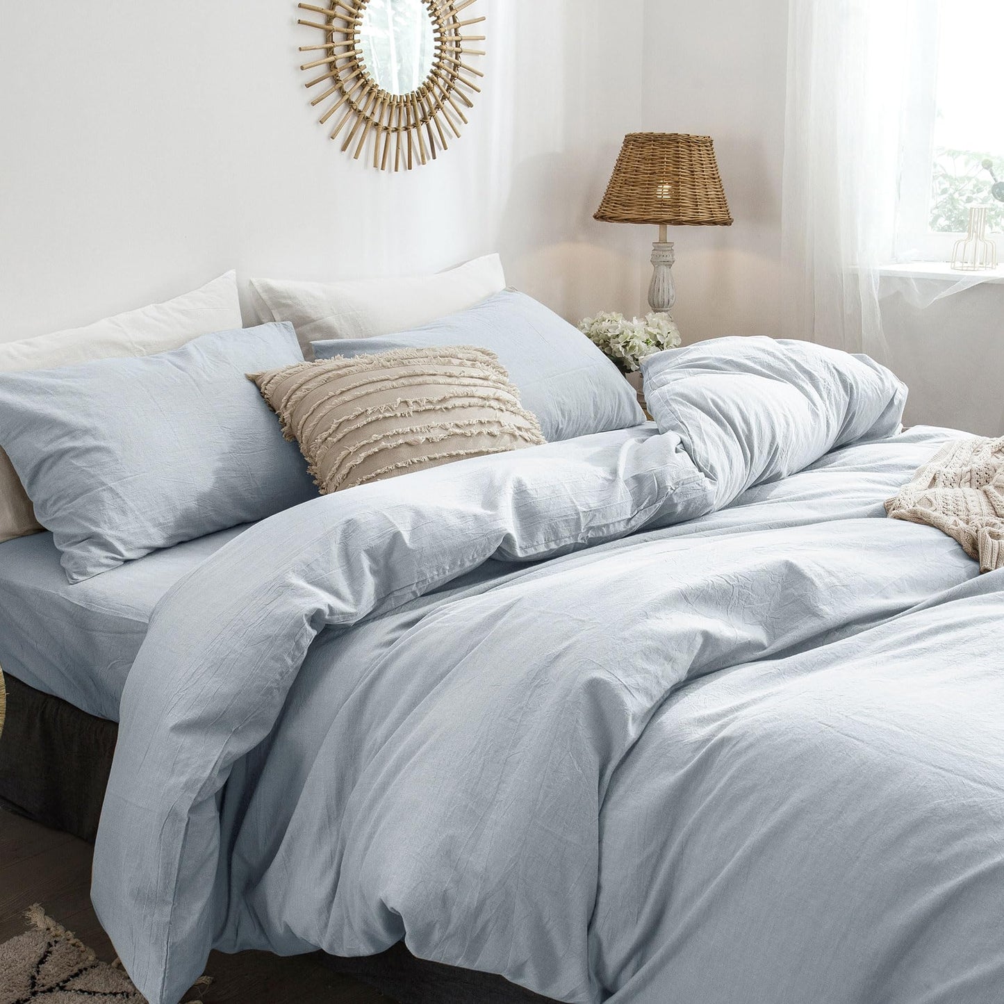 Cloud Solid Duvet Cover Set(Cornflower Blue)