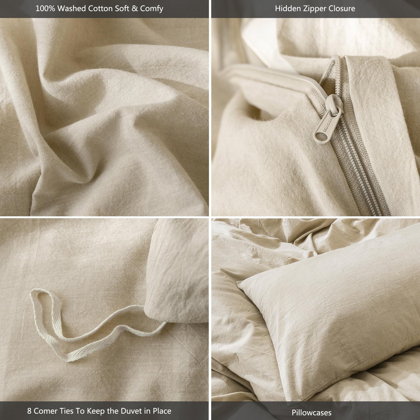 Cloud Solid Duvet Cover Set(Almond milk)